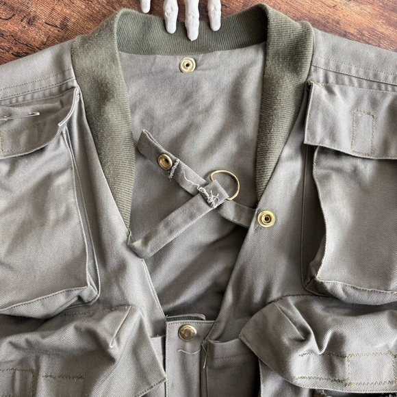 Vintage 60s 70s Handmade Green Tactical Fishing Vest ~ Size Large - Picture 6 of 8